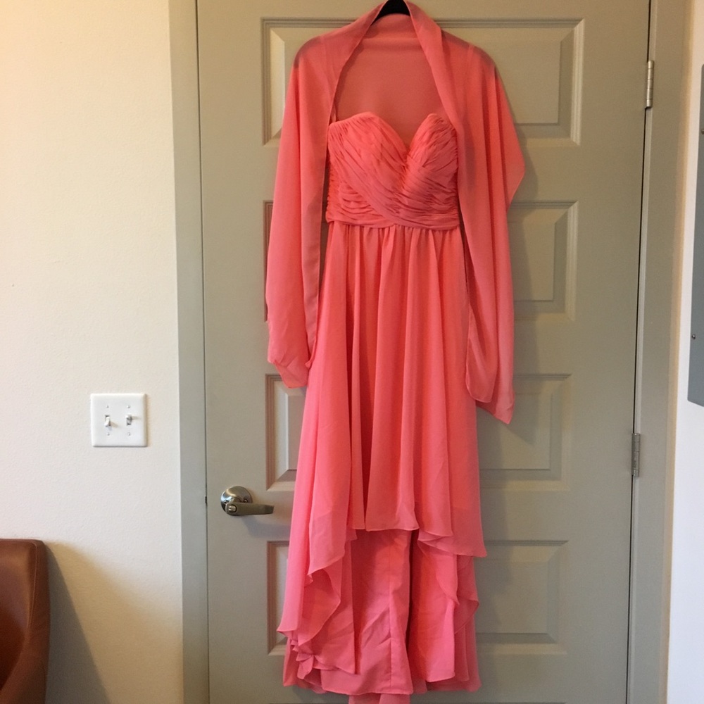 Pink Hi Low Formal Dress 